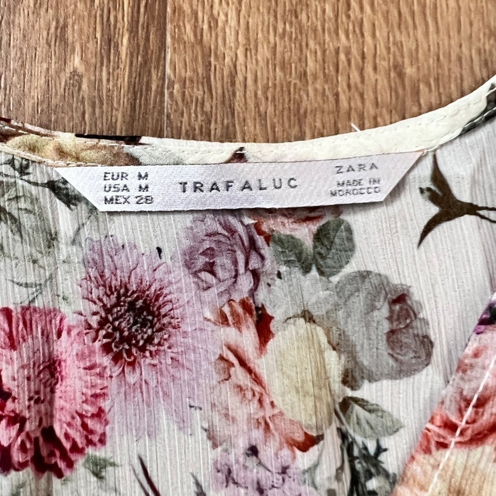 🎉Host Pick🎉 ZARA Trafaluc Bird / Floral Sheer Maxi Dress Sz M - Picture 9 of 15
